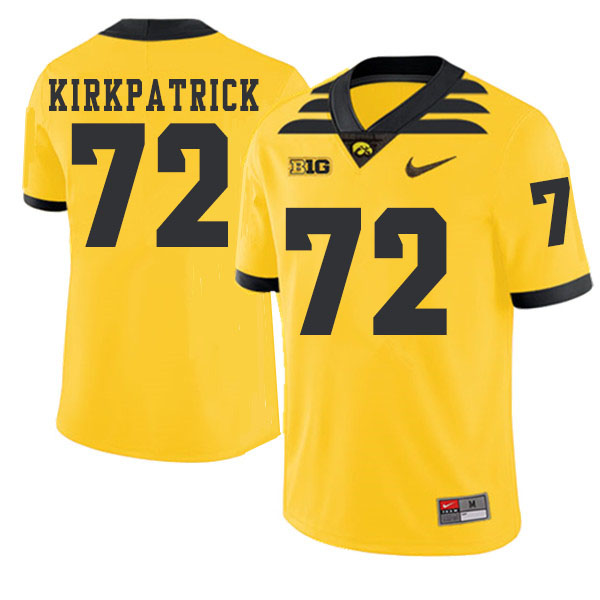 2019 Men #72 Coy Kirkpatrick Iowa Hawkeyes College Football Alternate Jerseys Sale-Gold